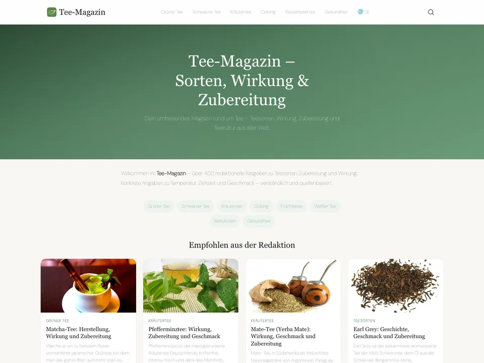 Tee-Magazin.de: view of the website